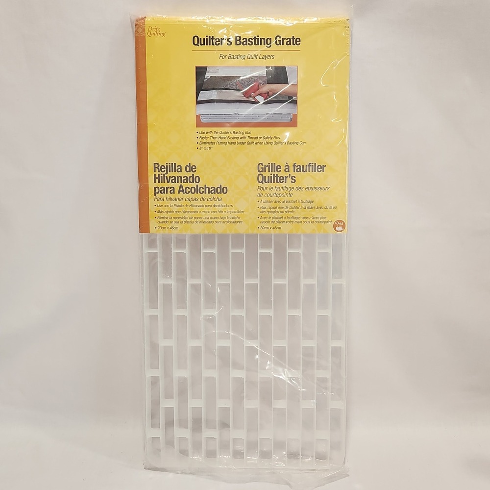 Dritz Quilting Quilters Basting Grate 8x18‎ White Plastic Basting Tool 3110 NEW